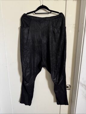 Studio Rundholz Black Faux Leather Harem Pants XXL